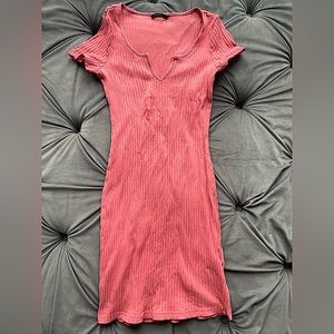 Peach Bodycon Stretch Dress
